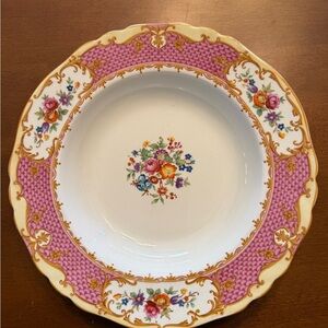 Floral Pink and White Soup Bowl